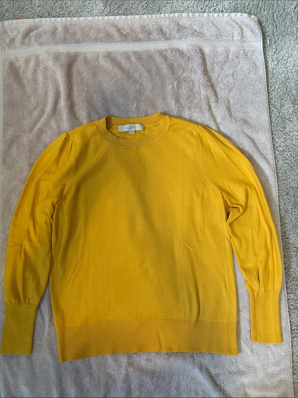 LOFT Women's Mustard Crewneck Sweater - Size M - Picture 8 of 8